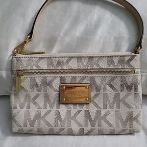 Michael Kors Cream Signature Wristlet